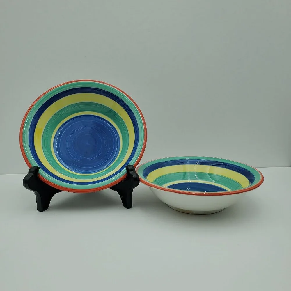 Pier 1 Striped Soup Cereal Serving Bowls Pier 1 Imports Summer Stripes Bowls